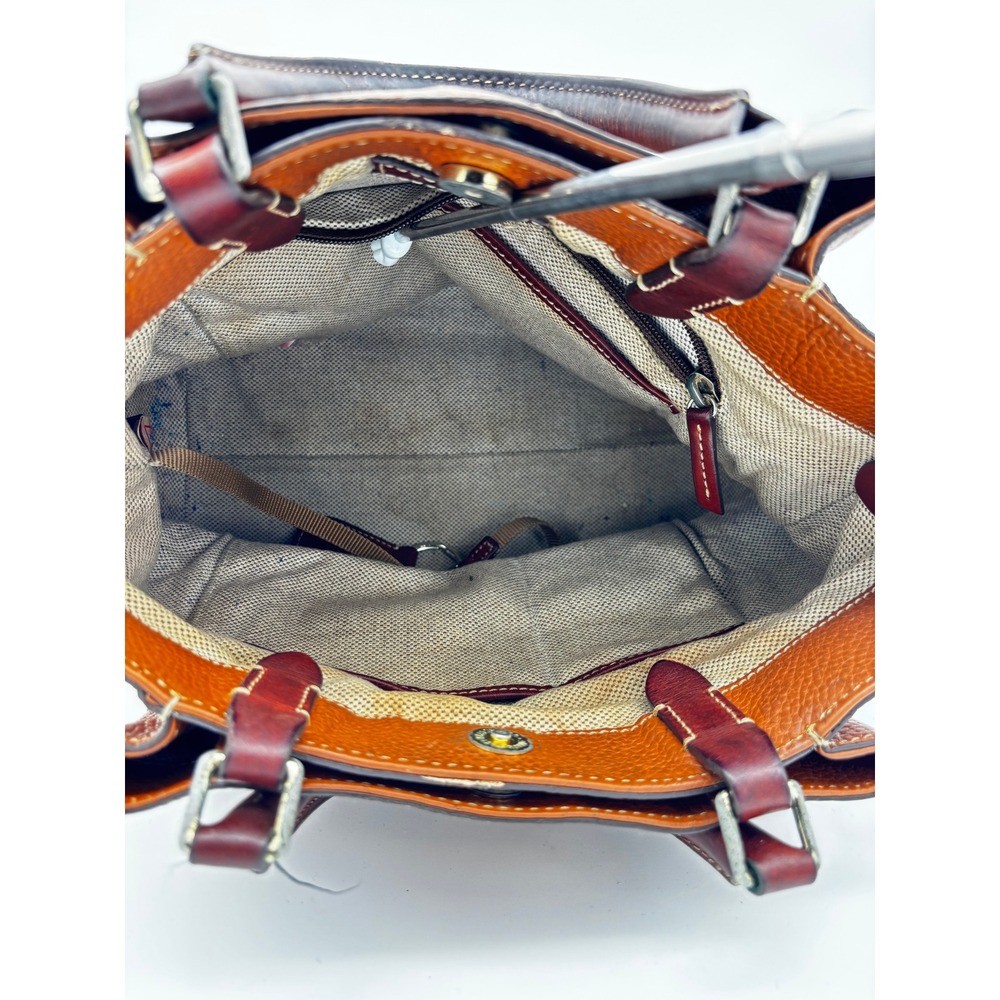 Dooney & Bourke Pebbled Leather Satchel Bag Ginger Brown Handbag - Picture 7 of 7